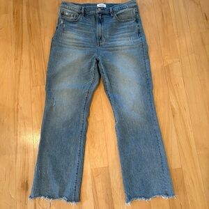 Pistola straight stretch frayed hem jeans